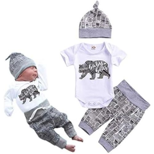 Newborn Infant Baby Boys Clothes Baby Boy Bodysuit Pants Outfit Set