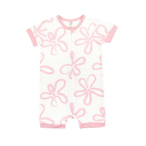 Short Zip Romper in Hibiscus