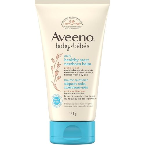 Aveeno Baby Daily Healthy Start Newborn Balm, Paraben Free Moisturizer, Prebiotic Oat, Fragrance Free, 141-grams
