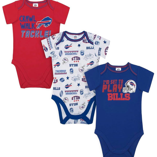 Gerber NFL unisex-baby Nfl Team 3 Pack Short Sleeve Onesie Bodysuit