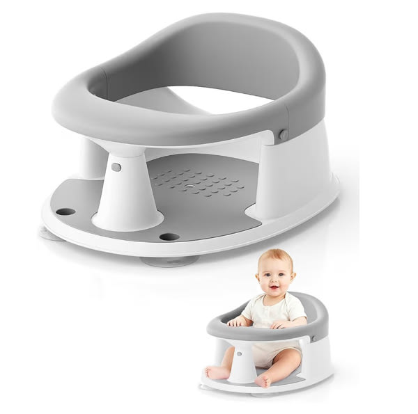 Amazon.com: Baby Bath Seat for Babies 6 Months & Up, Bath Seats for Babies Sitting Up, Open Design, Non-Slip, Compact Toddler Bath Seat.
