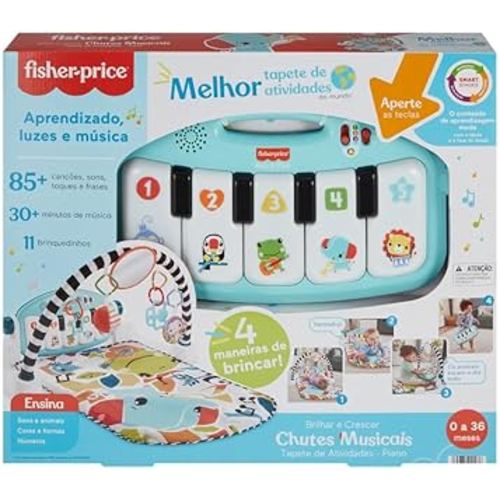 Fisher-Price Baby Gym para Bebês Pianinho Brilha e Cresce para crianças a partir de Recém nascidos
