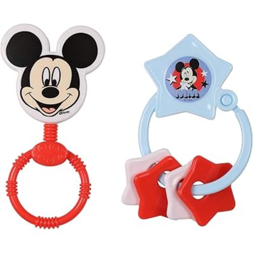 Disney Mickey Mouse Combo Pack Character Rattle & Keyring Teether, Mickey