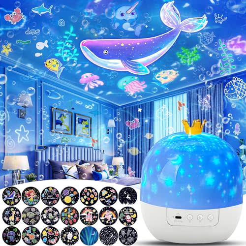 LytRdIt 21 Sets of Films, Night Lights for Kids, Star Galaxy Projector, Bedroom, Ceiling, Star Projector with 360 Rotating for Boys and Girls, Birthday, Christmas Gifts, Room Decor