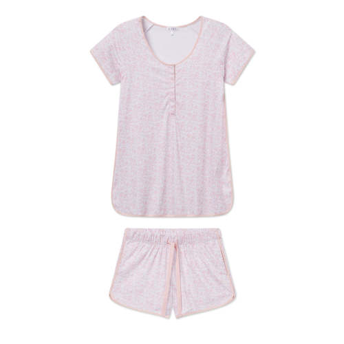 LAKE | Women | Pima Cotton Pajamas | Hydrangea Maternity Shorts Set