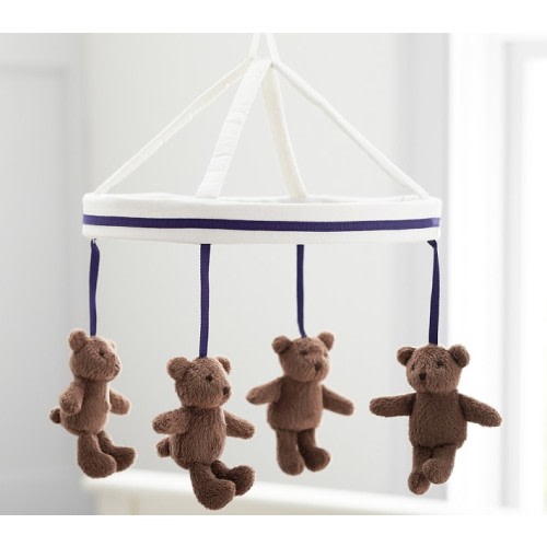 Navy Harper Bear Baby Mobile | Pottery Barn Kids