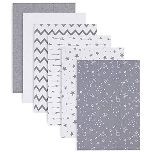 Burp Cloths for Baby Boys and Girls - 6 Pack Baby Burp Cloths -100% Cotton Double Layers of Extra Absorbent Burping Cloths Set - Spit Up Burp Rags