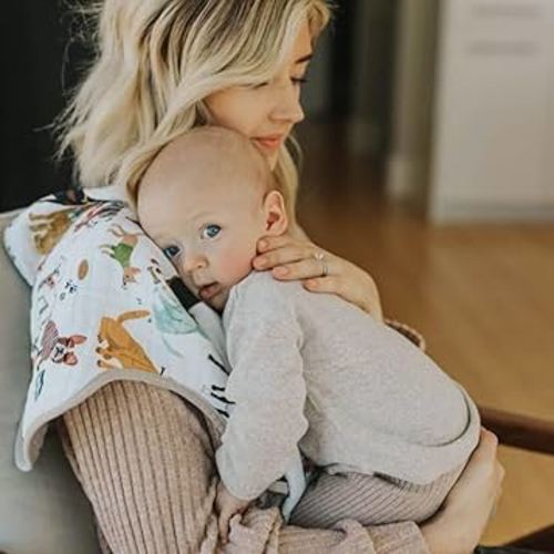Little Unicorn Ultra-Absorbent Premium Burp Cloth 2 Pack | Soft on Baby's Skin | Larger Size | Ergonomic Design | Set of 2 (Woof)
