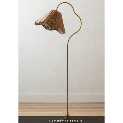Lucinda Floor Lamp with Woven Shade - Magnolia