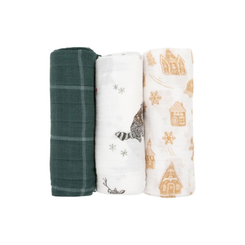 3-Pack Cotton Muslin Swaddle Blankets