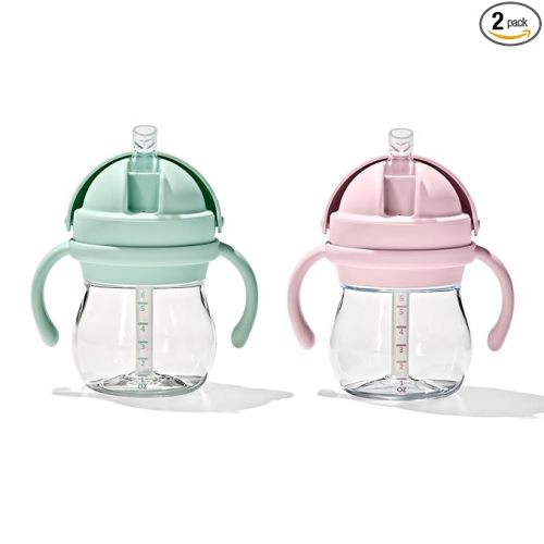 OXO Tot Transitions Straw Cup with Handles 6 oz. - Opal and Blossom - 2 Pack