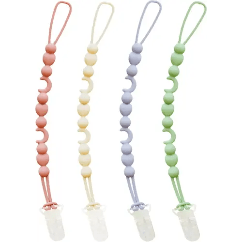 Silicone Pacifier Holder Clip - 4pk