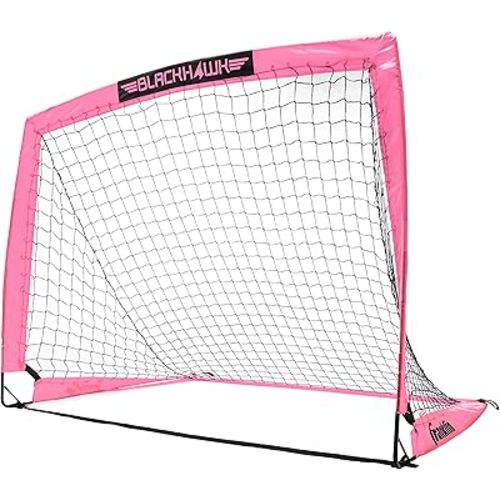 Franklin Sports Blackhawk Backyard Soccer Goal - Portable Pop Up Soccer Nets - Youth + Adult Folding Indoor + Outdoor Goals - Multiple Sizes + Colors