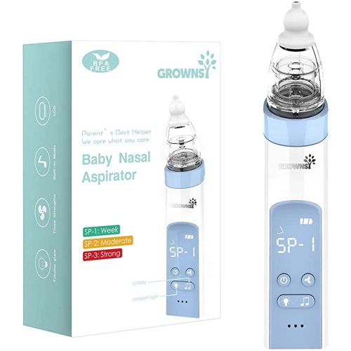 U.S. Solid Nasal Aspirator for Baby - Electric Baby Nose Sucker Nose Aspirator Automatic Nose Cleaner with 3 Silicone Tips, 5 Suction Levels, Music