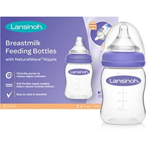 Lansinoh mOmma Natural Wave Slow-Flow Nipples, 2 Count - 2 Pack 