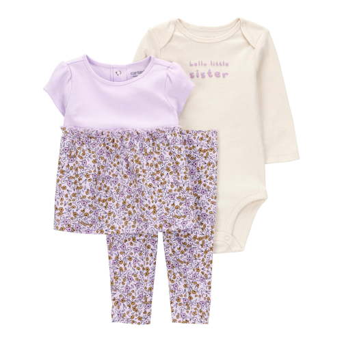 Carter's Child of Mine Baby and Toddler Girl Outfit Set, 3-Piece, Sizes 0/3-24 Months