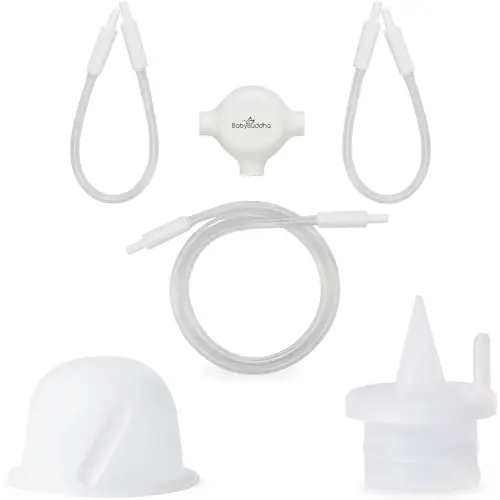 BabyBuddha Breast Pump Accessories, Triple Bundle for BabyBuddha Automatic Breast Milk Pump, Includes 2 Silicone Diaphragms, 4 Duckbill Valves & 4 Piece Tube Replacement Set (10 Pieces)