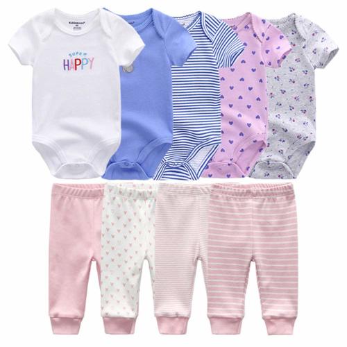 Baby Layette Set Baby Boys' 9-Piece Bodysuits Pants Set Toddler Girl Boy Unisex Baby Gift Sets