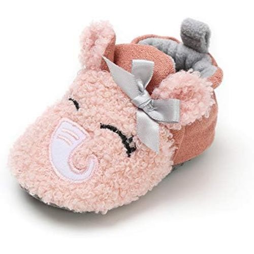 Baby Boys Girls Soft Plush Slippers Cartoon Toddler Infant Warm Winter House Shoes