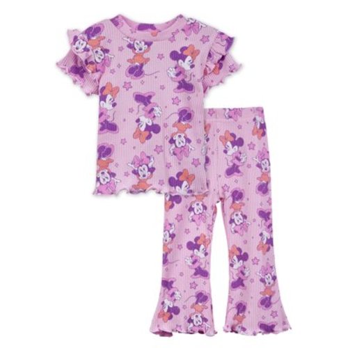 Character Baby Girls Rib Short Sleeve Top & Leggings Set, 2-Pice, Sizes 0/3 Months-24 Months