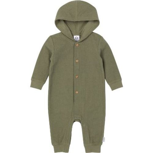 Gerber Baby Boys' Hooded Romper, Olive Green, 0-3 Months