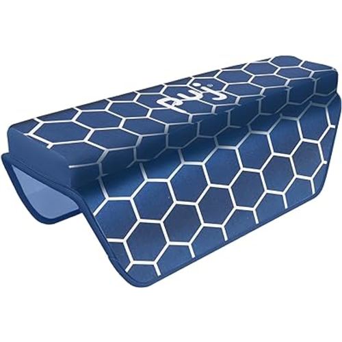 Puj – Navy Honeycomb Arm Rest, with Suction Cups, Extra Comfortable Elbow Rest, Non-Slip, Firm-Grip Baby Bath Tub Cushion with Hanging Loop, Stylish Baby Bath Essentials, 17.5 x 5 x 2.25 inches