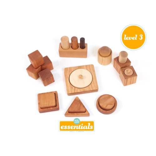 Montessori 8-12 Month Set of 9 Toys -- Montessori Infant Set -- Motor Development Set--Pincer, Palmar, Ball and Cup, First Puzzles, Blocks