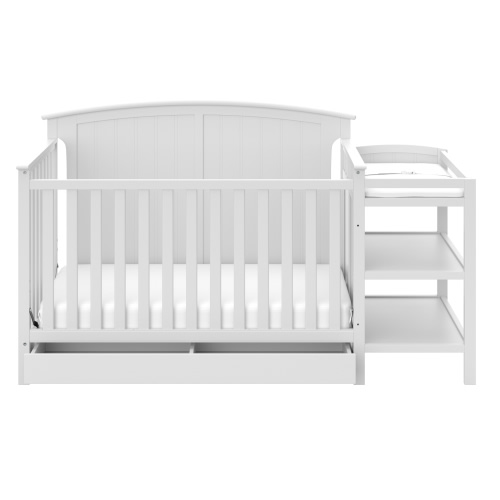 Storkcraft Steveston 5-in-1 Convertible Baby Crib & Changer, White