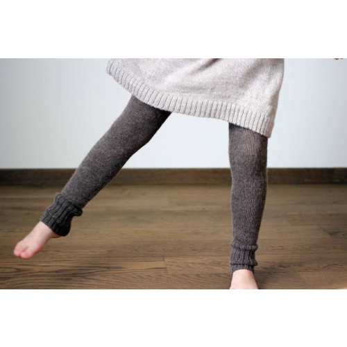 Wool longies for baby, infant, toddler - Alpaca knit brown leggings, knitted children, kids pants - girl boy trousers