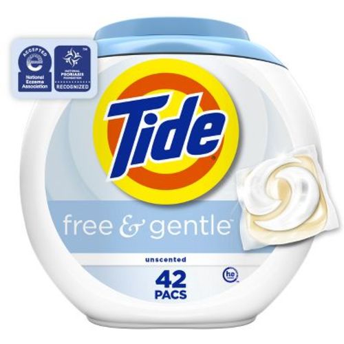 Tide Pods HE Compatible Laundry Detergent Pacs - Free & Gentle - 33oz/42ct
