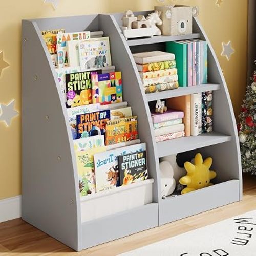 4 Tier Kids Bookshelf, Toddler Bookshelf Bookcase for Kids Rooms, Nursery