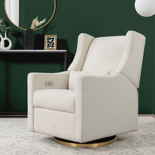 Babyletto Kiwi Electronic Recliner and Swivel Glider in Boucle with USB port