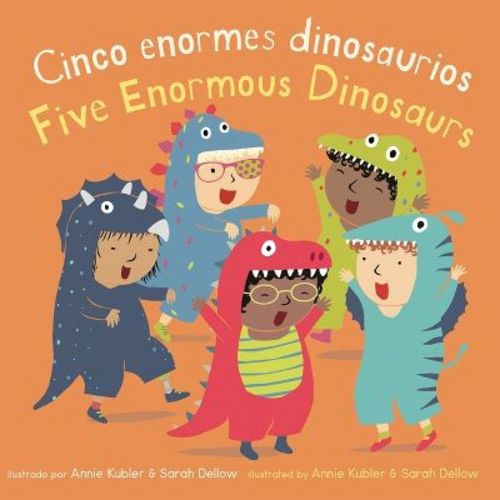 Cinco Pequeños Dinosaurios/five Enormous Dinosaurs - (baby Rhyme Time (spanish/english)) (board Book)