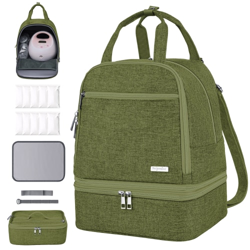 Breast Pump Bag, Spectra Pump Backpack with Pockets for Working Mom, Compatible with Spectra S1, S2, Green