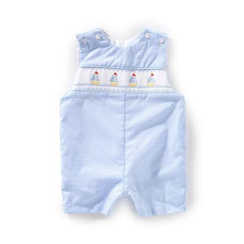 Edgehill Collection Baby Boys 3-24 Months Smocked Boat Jon Jon Shortall Romper