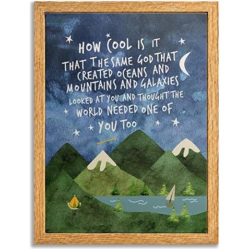 Framed Same God Creation Canvas Wall Art,Blue Mountain Picture Wall Decor