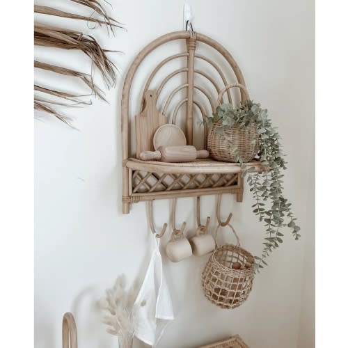 Woven Wilde | Rainbow Wall Shelf With Hooks