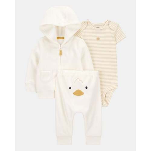 Baby 3-Piece Duck Little Cardigan Set - Ivory | Carter's