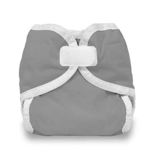 Thirsties Diaper Cover - Hook and Loop - Grey - Newborn/Preemie