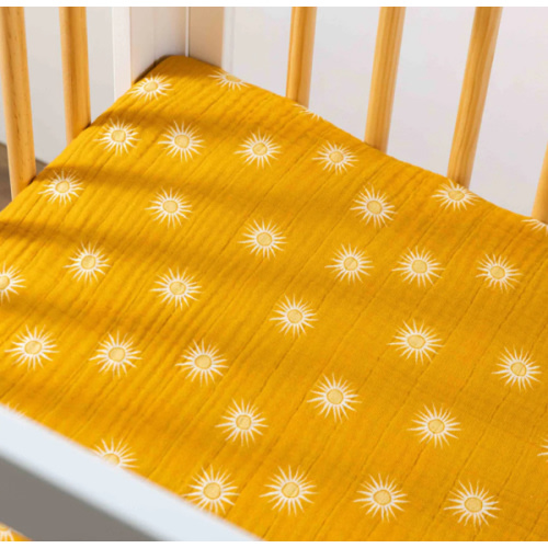 Mini Crib Sheet in GOTS Certified Organic Muslin Cotton