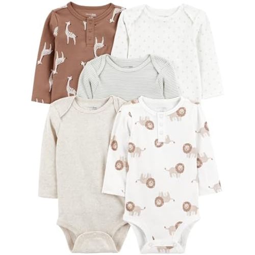 Simple Joys by Carter's Unisex Baby 5-pack Long-sleeve Bodysuit