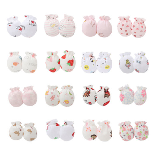 TELOLY 16 Pcs Baby Mittens,Soft and Gentle Cotton Newborn Mittens,Stretchable Fit Baby Mittens for 0-6 Months Growing Babies,Style2