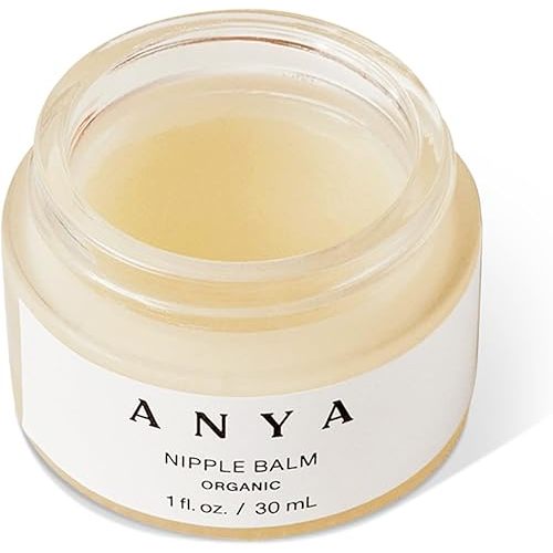 ANYA Organic Nipple Balm for Breastfeeding - 100% Vegan, Organic, Lanolin-Free. Nipple Cream to soothe itchy, chapped nipples and keeps skin hydrated. Postpartum essentials Gifts Baby Shower Gifts