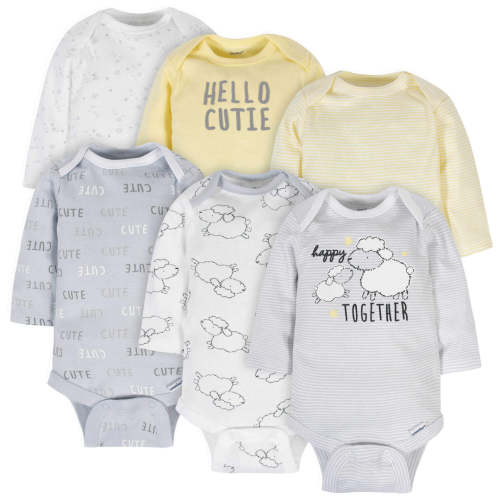 6-Pack Baby Neutral Sheep Long Sleeve Onesies® Bodysuits – Gerber Childrenswear