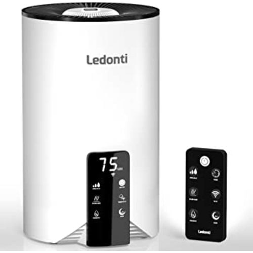 WiFi Control Humidifiers for Bedroom - Dual Mist (Cool & Warm) ! Humidifier 4L Big Capacity Top Fill Water Tank, Quie Humidifier, for Large Rooms Home Living Office Baby - Ultrasonic Humidifier