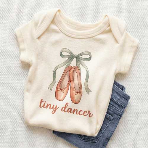 Tiny Dancer Baby Onesie - Cute Ballet Shoes Bodysuit for Baby Girls