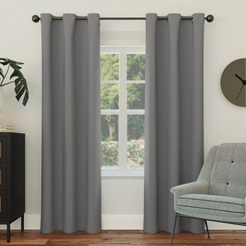 40"x63" Sun Zero Blackout Kenneth Energy Saving Grommet Curtain Panel Navy Blue: Modern Thermal Insulated, Noise Reduction