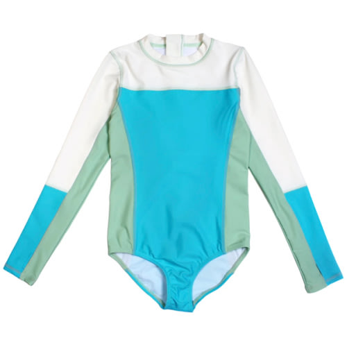 Girls Long Sleeve Surf Suit | "Aqua" 18-24 MONTHS