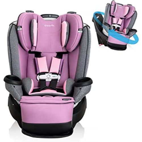 Evenflo Gold Revolve360 Extend All-in-One Rotational Car Seat with SensorSafe (Opal Pink)