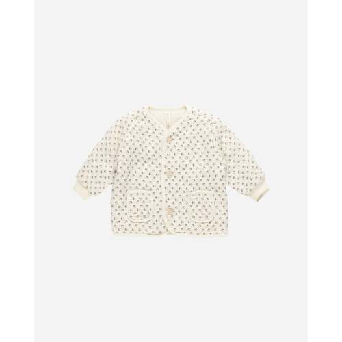 Quilted V-Neck Button Jacket || French Flora